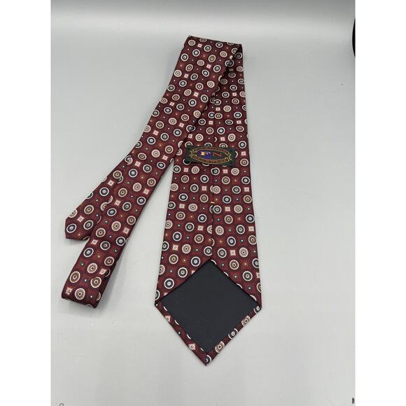 FN Fashion Neckwear Squares, Circles Flowers In Shades Of Red, Blue, Green - Picture 5 of 6